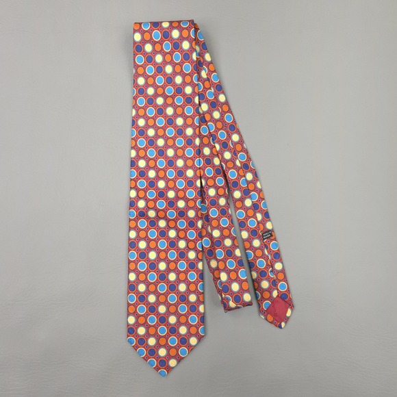 Stefano Ricci Tie Mens Multicolor Silk Geometric Circle Polka Dot Made Italy 60